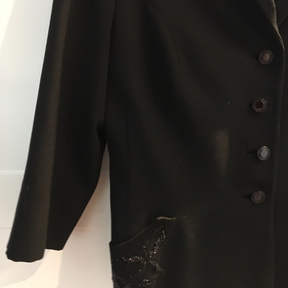 Vintage  Style 1940 ´s - 3/4 length Jacket beaded lapel  & pockets - Picture 3 of 4